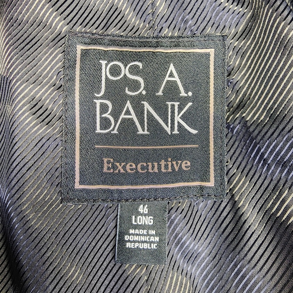 Jos A Bank Executive Men's‎ 46L LONG Black Wool Blend Tweed Overcoat Top Coat - Picture 8 of 13
